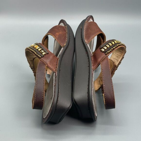 Alegria Verona Hickory Chain Gang Women's 8.5 Brown Leather Comfort Sandals - Picture 7 of 11